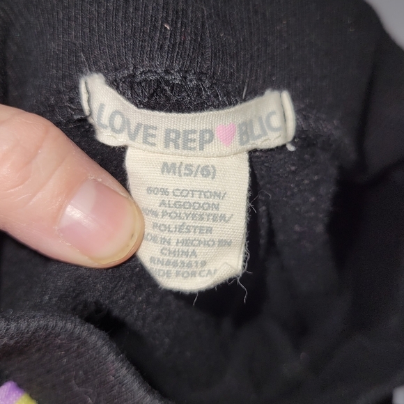 Love Republic Black Sweat Pants With Colored Stripes On The Sides Size M 5/6 - Picture 4 of 4